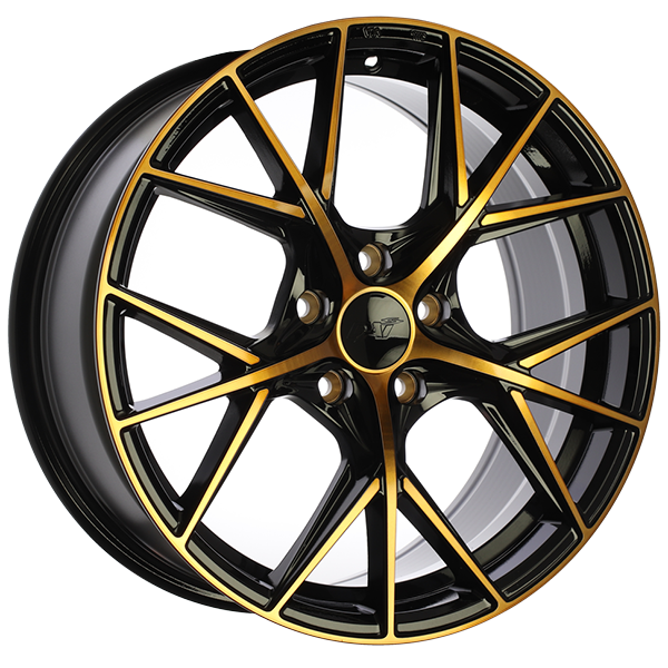 Dai Alloys - A-Spec - Black - Gloss Black - Machined Face - Bronze Face - 15" x 6.5", 40 Offset, 4x100 (Bolt Pattern), 73.1mm HUB