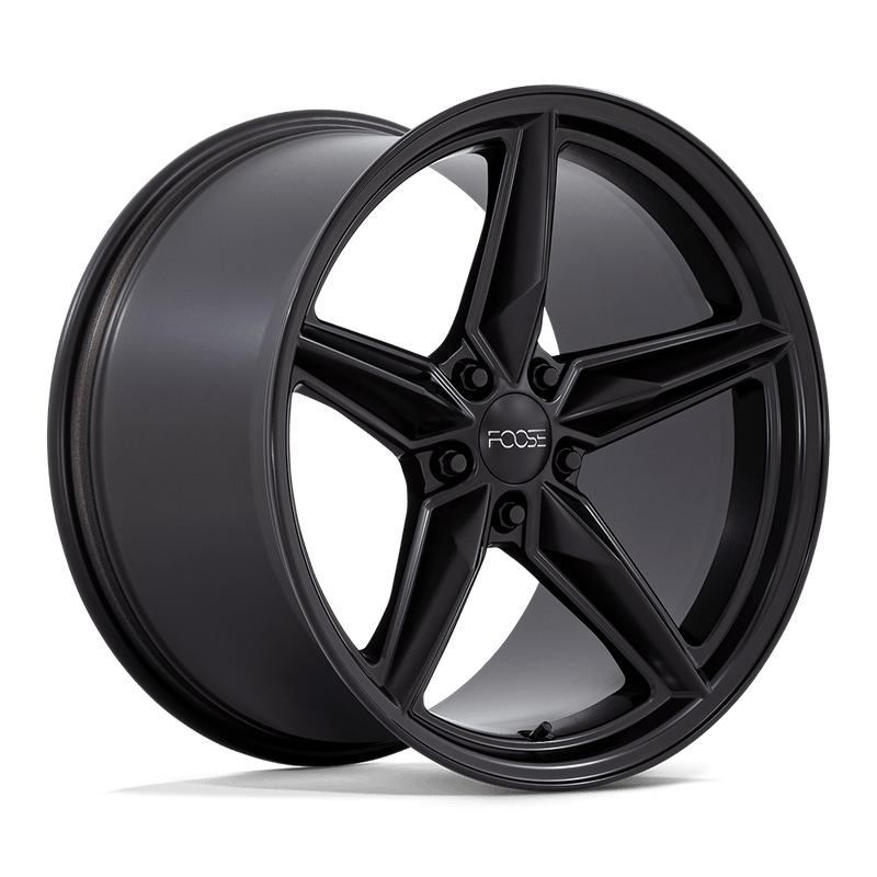 Foose - F175 CF8 - Black - MATTE BLACK - 19" x 9.5", 17 Offset, 5x120 (Bolt Pattern), 67.1mm HUB