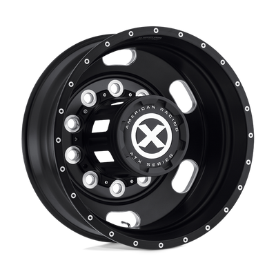 ATX - AO402 INDY - Black - SATIN BLACK MILLED - 24.5" x 8.25", -168 Offset, 10x285.75 (Bolt Pattern), 220.1mm HUB
