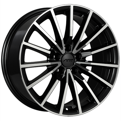 ART - Replica 128 - Black - Gloss Black - Machined Face - 18" x 8", 35 Offset, 5x112 (Bolt Pattern), 66.5mm HUB