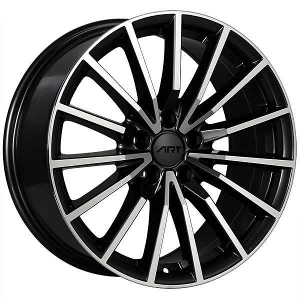 ART - Replica 128 - Black - Gloss Black - Machined Face - 18" x 8", 35 Offset, 5x112 (Bolt Pattern), 66.5mm HUB