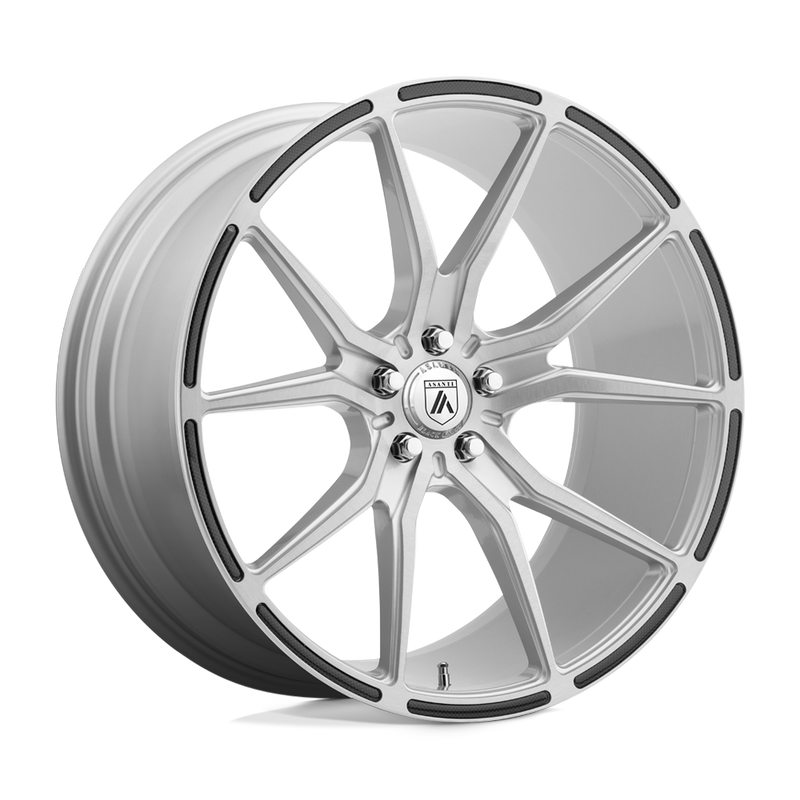 Asanti Black - ABL-13 VEGA - Silver - Brushed Silver Carbon Fiber Insert - 22" x 9", 15 Offset, 5x115 (Bolt pattern), 72.56mm HUB