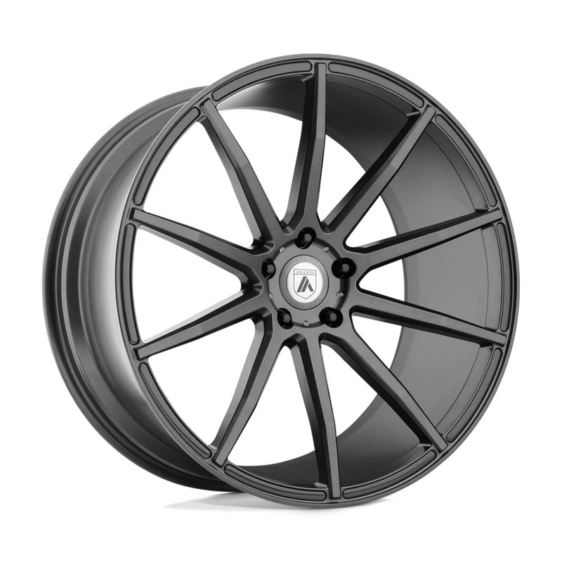 Asanti Black - ABL-20 ARIES - Gunmetal - Matte Graphite - 20" x 8.5", 38 Offset, 5x120 (Bolt pattern), 74.1mm HUB