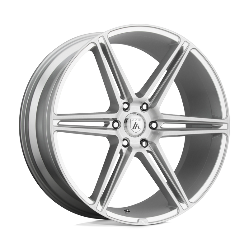 Asanti Black - ABL-25 ALPHA 6 - Silver - Brushed Silver - 20" x 9", 30 Offset, 6x139.7 (Bolt pattern), 100.3mm HUB