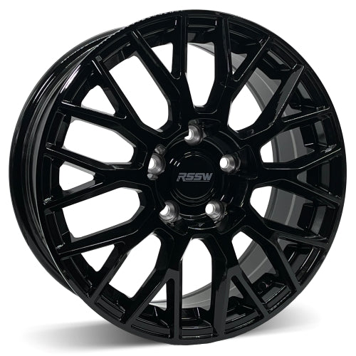 RSSW - Monza - Black - Gloss Black - 16" x 6.5", 40 Offset, 5x105 (Bolt pattern), 56.6mm HUB