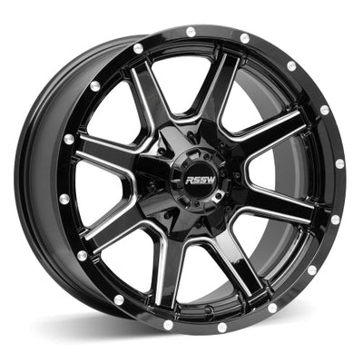 RSSW - Titan - Black - Gloss Black Machine Face - 17" x 9", -5 Offset, 6x139.7 (Bolt pattern), 78.10mm HUB