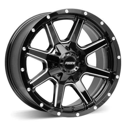 RSSW - Titan - Black - Gloss Black Machine Face - 17" x 9", -5 Offset, 6x139.7 (Bolt pattern), 78.10mm HUB