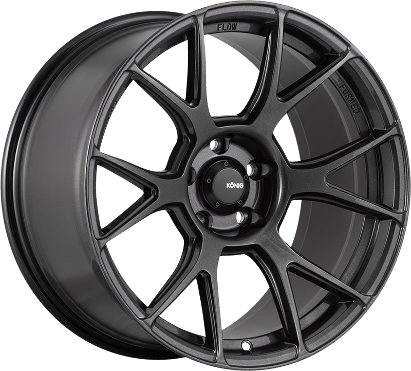 Konig - Ampliform - Gunmetal - Dark Metallic Graphite - 18" x 9.5", 45 Offset, 5x100 (Bolt pattern), 73.1mm HUB