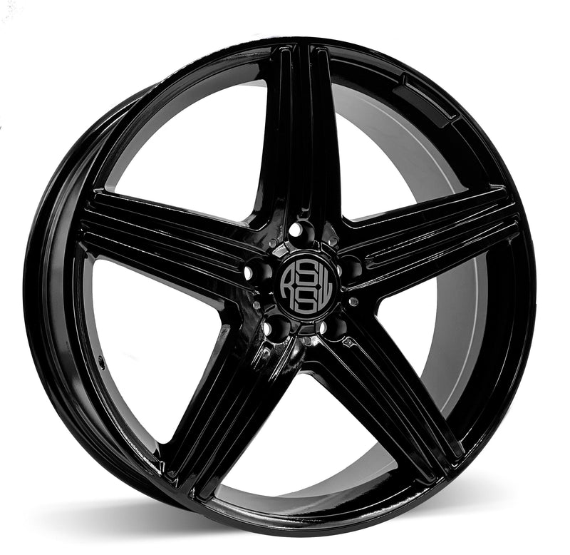 RSSW - Exclusive - Black - Gloss Black - 20" x 8.5", 42 Offset, 5x112 (Bolt pattern), 66.6mm HUB