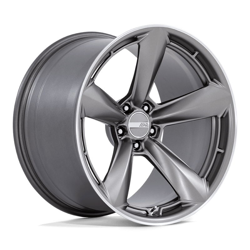 American Racing - TTF - Gunmetal - Matte Anthracite with Machined Lip - 20" x 9.5", 15 Offset, 5x115 (Bolt pattern), 72.56mm HUB