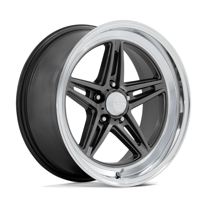 American Racing Vintage - VN514 GROOVE - Gunmetal - Anthracite with Diamond Cut Lip - 20" x 10", -20 Offset, 5x120.65 (Bolt pattern), 72.6mm HUB