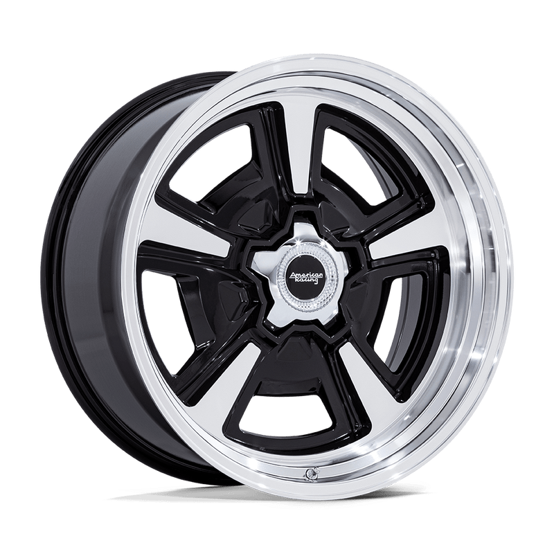 American Racing Vintage - VN517 MARAUDER - Black - Gloss Black Machined with Diamond Cut Lip - 18" x 9", 0 Offset, 5x139.7 (Bolt pattern), 87.1mm HUB