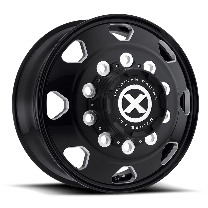ATX - AO401 OCTANE - Black - Gloss Black Milled - 22.5" x 8.3", 144 Offset, 10x285.75 (Bolt pattern), 220.1mm HUB