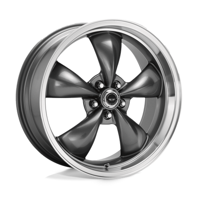 American Racing - AR105 TORQ THRUST M - Gunmetal - Anthracite Machined Lip - 18" x 10", 24 Offset, 5x114.3 (Bolt pattern), 72.56mm HUB