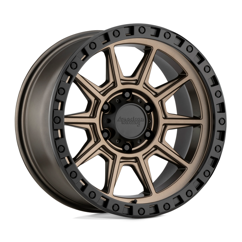 American Racing - AR202 - Bronze - Matte Bronze Black Lip - 18" x 9", 0 Offset, 6x135 (Bolt pattern), 87.1mm HUB