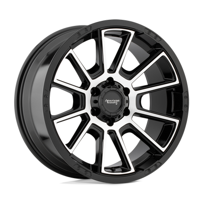 American Racing - AR933 INTAKE - Black - Gloss Black Machined - 20" x 9", 18 Offset, 6x114.3 (Bolt pattern), 66.06mm HUB