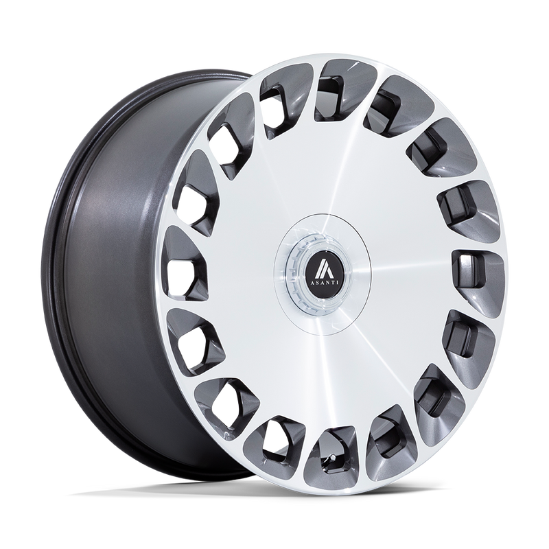 Asanti Black - AB045 ARISTOCRAT - Gloss Platinum with Bright Machined Face - 22" x 10.5", 38 Offset, 5x112/120 (Bolt pattern), 74.10mm HUB