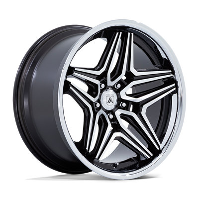 Asanti Black - ABL-46 DUKE - Black - Gloss Black Machined - 20" x 10.5", 18 Offset, 5x120 (Bolt pattern), 74.1mm HUB