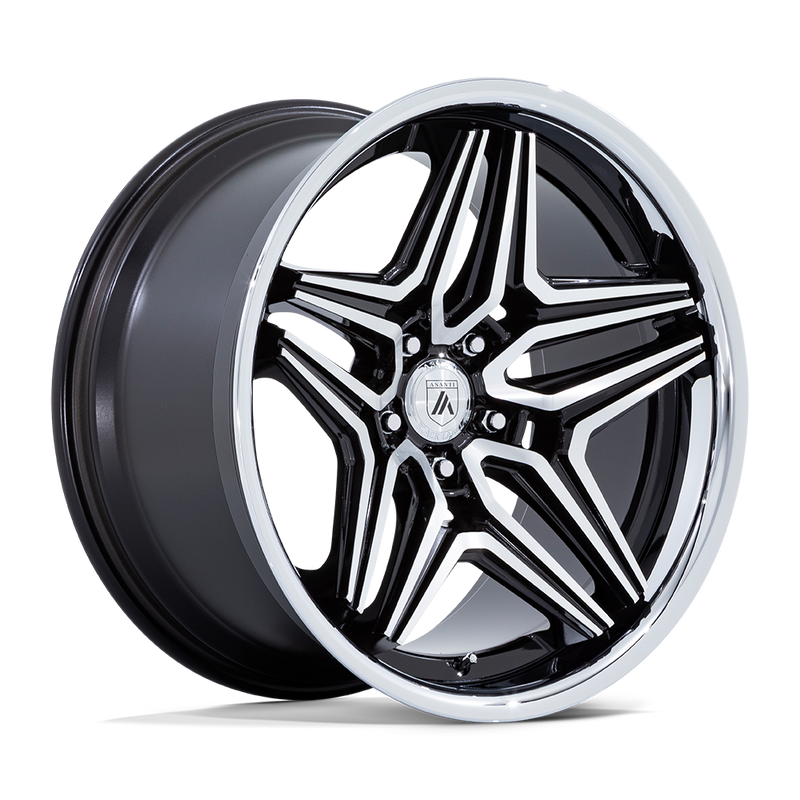 Asanti Black - ABL-46 DUKE - Black - Gloss Black Machined - 22" x 10.5", 18 Offset, 5x120 (Bolt pattern), 74.1mm HUB