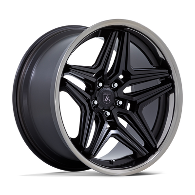 Asanti Black - ABL-46 DUKE - Black - Satin Black with Ddt Lip - 20" x 10.5", 18 Offset, 5x115 (Bolt pattern), 72.6mm HUB