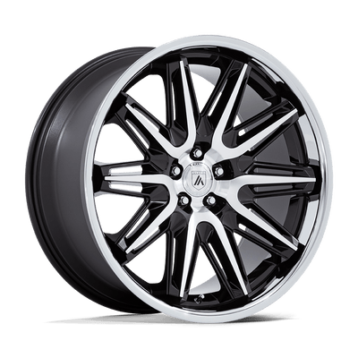 Asanti Black - AB047 IMPERATOR - Black - Gloss Black Machined with Ss Lip - 20" x 9", 45 Offset, 5x112 (Bolt pattern), 66.56mm HUB