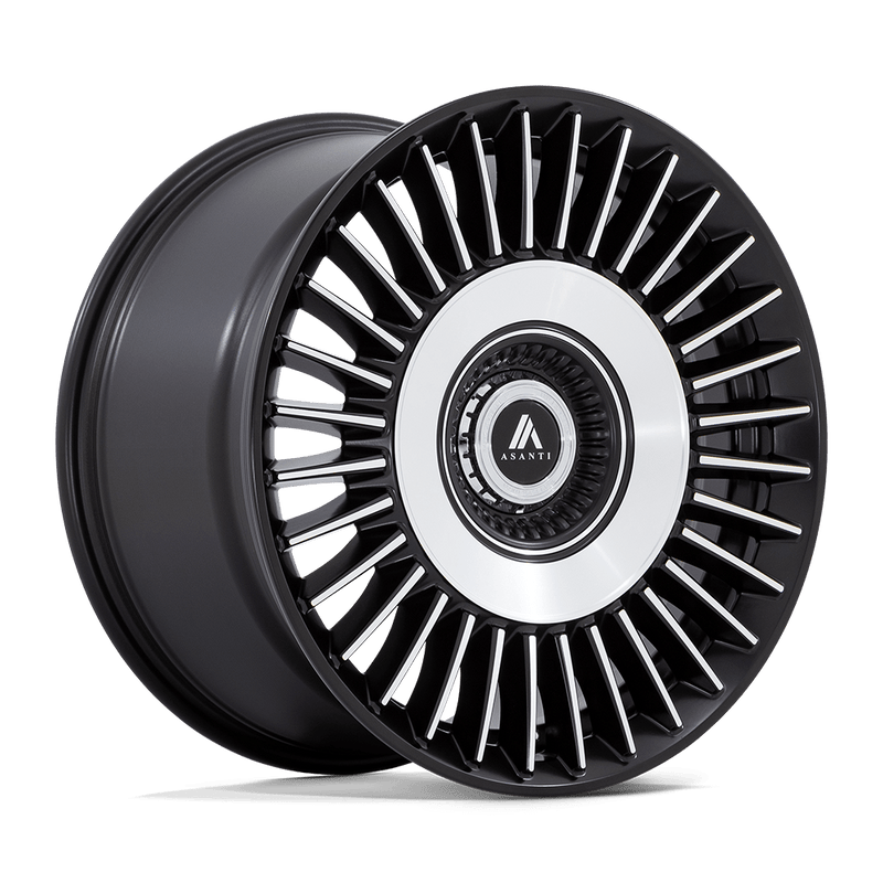 Asanti Black - ABL-40 TIARA - Black - Satin Black with Bright Machined Face - 22" x 10.5", 45 Offset, 5x108/114.30 (Bolt pattern), 72.6mm HUB