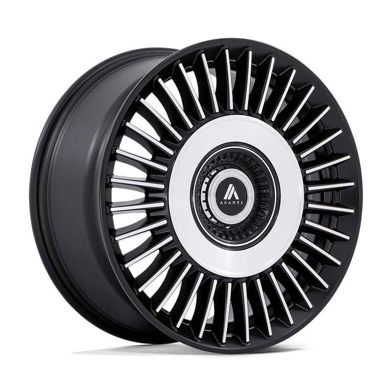 Asanti Black - ABL-40 TIARA - Black - Satin Black with Bright Machined Face - 20" x 9", 45 Offset, 5x108/112 (Bolt pattern), 72.6mm HUB