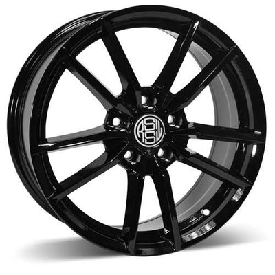 RSSW - Grid - Black - Gloss Black - 17" x 7.5", 40 Offset, 5x112 (Bolt pattern), 57.1mm HUB