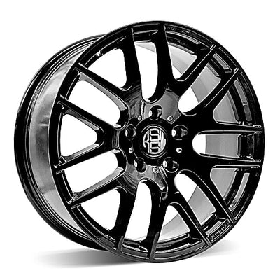 RSSW - Diamond - Black - Gloss Black - 17" x 8", 35 Offset, 5x112 (Bolt pattern), 66.6mm HUB