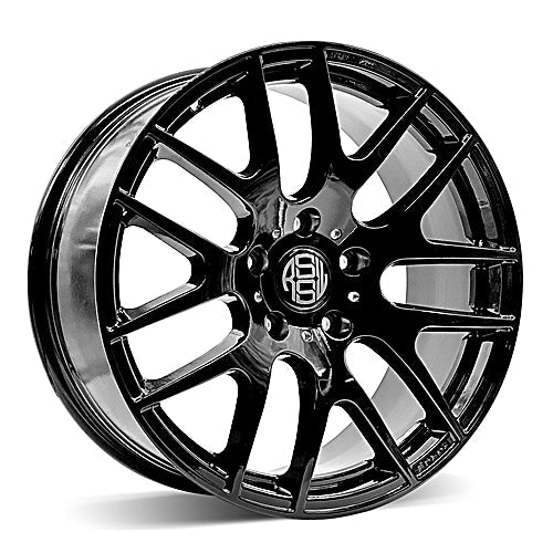 RSSW - Diamond - Black - Gloss Black - 17" x 8", 35 Offset, 5x112 (Bolt pattern), 66.6mm HUB