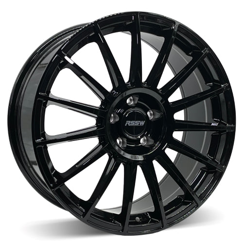 RSSW - Alpha - Black - Gloss Black - 18" x 8", 33 Offset, 5x112 (Bolt pattern), 66.6mm HUB