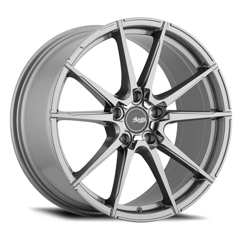 Advanti - Appello - Gunmetal - Gloss Graphite W/ Machine Cut Pcd - 18" x 8.5", 43 Offset, 5x112 (Bolt pattern), 66.6mm HUB