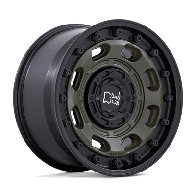 Black Rhino - ATLAS - Olive Drab Green with Black Lip - 17" x 8", 38 Offset, 5x114.3/120 (Bolt pattern), 74.1mm HUB