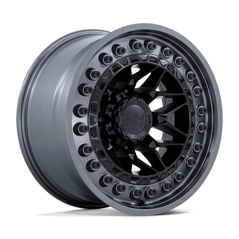 Black Rhino - ALPHA - Black - Matte Black with Gunmetal Lip - 20" x 10", -18 Offset, 6x139.7 (Bolt pattern), 106.1mm HUB