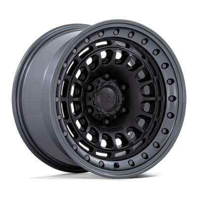 Black Rhino - BR014 SAHARA - Black - Matte Black with Gunmetal Lip - 17" x 9", 0 Offset, 5x127 (Bolt pattern), 71.5mm HUB