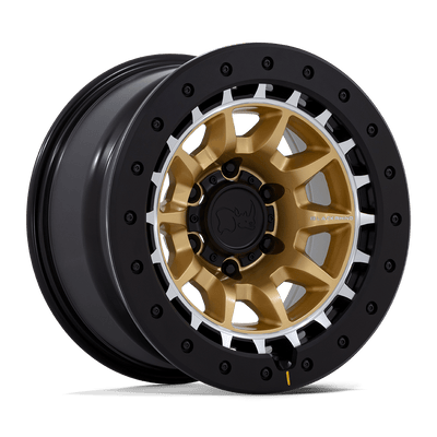 Black Rhino - BR016 TUSK - Gold - Matte Gold with Machined Ring - 17" x 8.5", -10 Offset, 6x139.7 (Bolt pattern), 106.1mm HUB