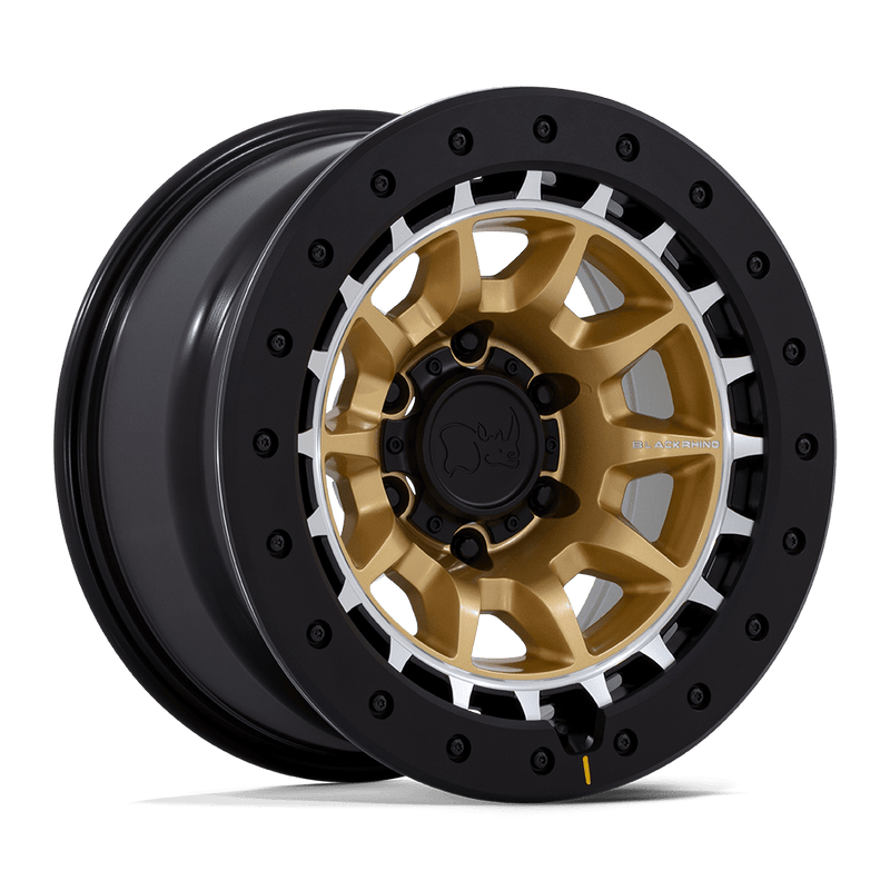 Black Rhino - BR016 TUSK - Gold - Matte Gold with Machined Ring - 17" x 8.5", -10 Offset, 6x139.7 (Bolt pattern), 106.1mm HUB