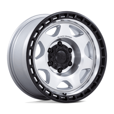 Black Rhino - BR018 VOYAGER - Silver - Silver Machined Face with Matte Black Lip - 17" x 8.5", 0 Offset, 6x139.7 (Bolt pattern), 106.1mm HUB