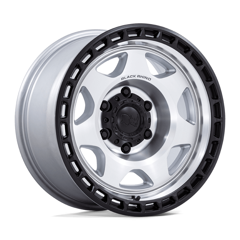 Black Rhino - BR018 VOYAGER - Silver - Silver Machined Face with Matte Black Lip - 17" x 8.5", 0 Offset, 6x135 (Bolt pattern), 87.10mm HUB