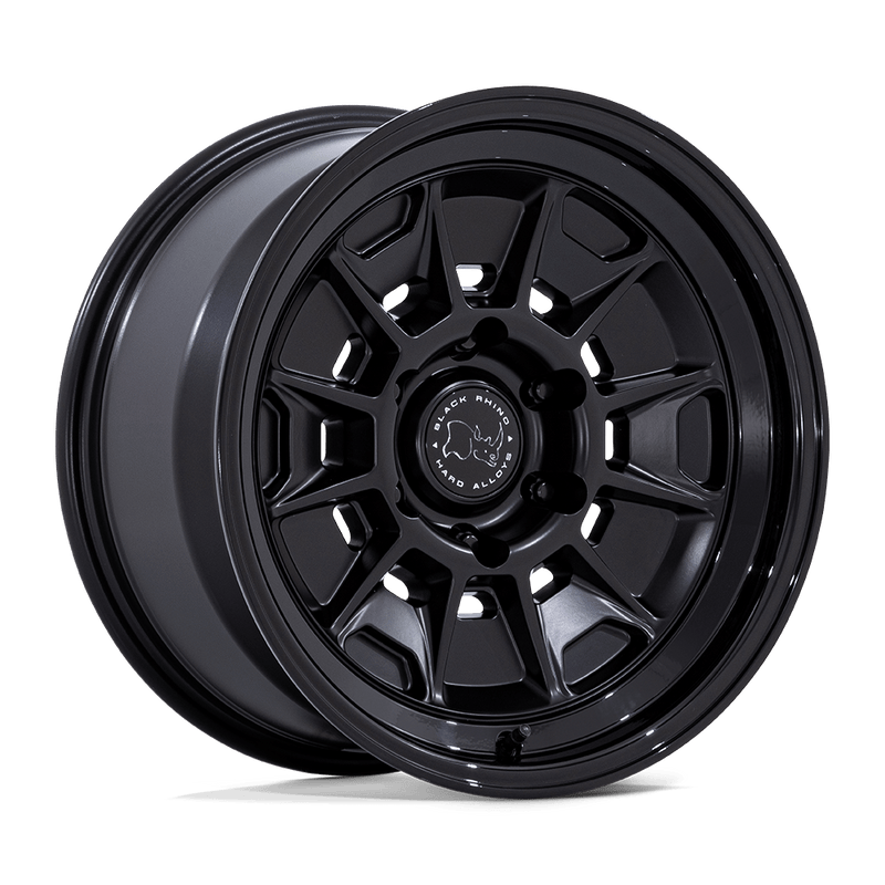 Black Rhino - BR021 MONDO - Black - Matte Black with Gloss Black Lip - 17" x 8.5", -10 Offset, 6x139.7 (Bolt pattern), 106.10mm HUB