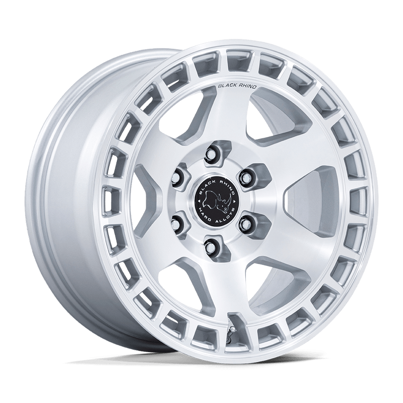 Black Rhino - BR022 BAHARI - Silver - Gloss Silver with Machined Face - 17" x 8.5", 25 Offset, 6x139.7 (Bolt pattern), 106.10mm HUB