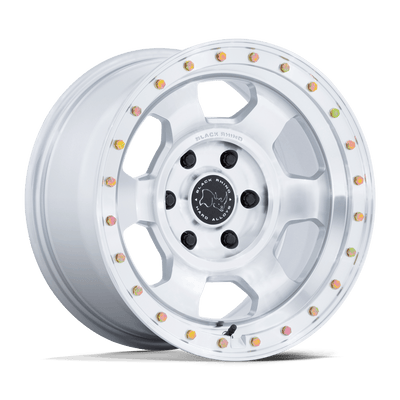 Black Rhino - TROOPER - Silver - Gloss Silver with Machined Face - 17" x 8.5", 25 Offset, 6x139.7 (Bolt pattern), 106.10mm HUB