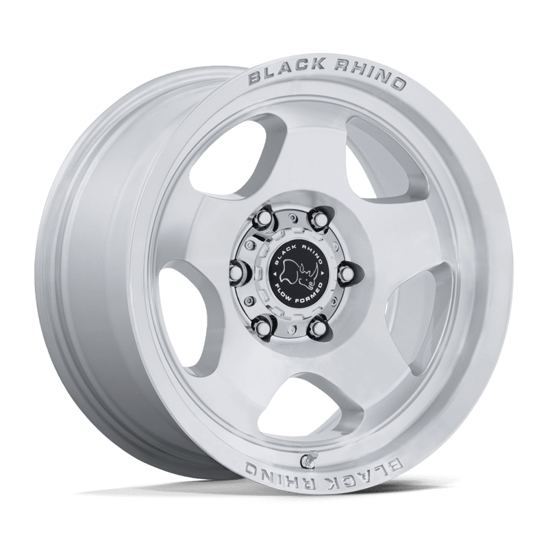 Black Rhino - SOL - Silver - Gloss Silver with Machined Face - 17" x 8", 20 Offset, 6x114.3 (Bolt pattern), 66.06mm HUB