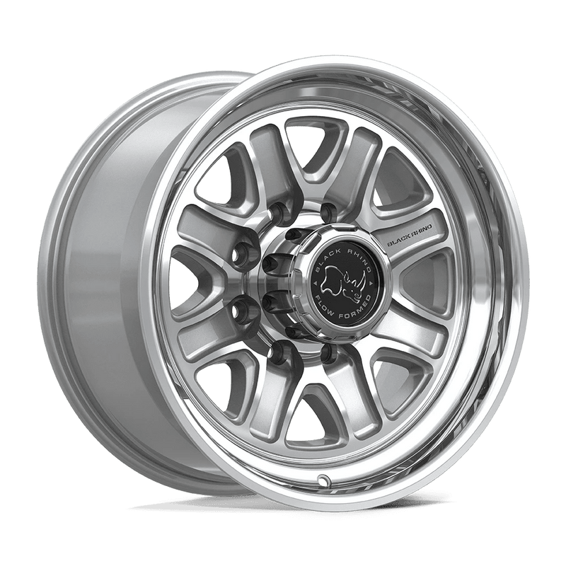 Black Rhino - BR032 ECHO - Silver - Gloss Silver W/ Machined Face - 18" x 9", 12 Offset, 8x180 (Bolt pattern), 124.20mm HUB