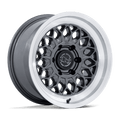 Black Rhino - BR034 GRAZ - Gunmetal - Gloss Gunmetal W/ Machined Lip - 17" x 8.5", 25 Offset, 6x139.7 (Bolt pattern), 106.10mm HUB