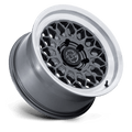 Black Rhino - BR034 GRAZ - Gunmetal - Gloss Gunmetal W/ Machined Lip - 17" x 8.5", 25 Offset, 6x139.7 (Bolt pattern), 106.10mm HUB