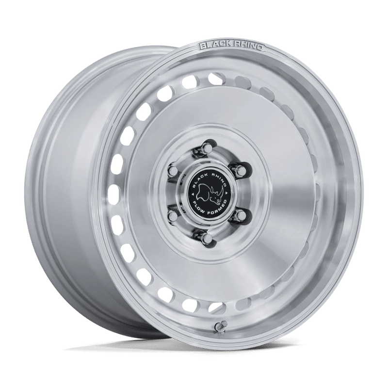 Black Rhino - BR036 BASIN - Silver - Gloss Silver W/ Machined Face - 17" x 8", 32 Offset, 6x139.7 (Bolt pattern), 106.10mm HUB