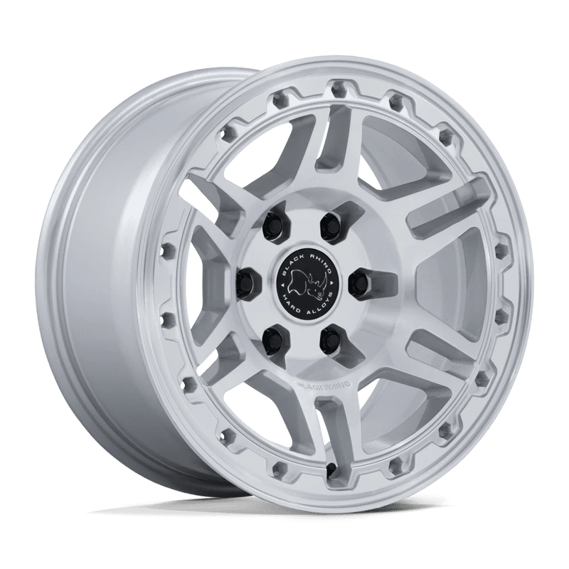 Black Rhino - BR039 VANGUARD - Silver - Gloss Silver W/ Machined Face - 17" x 8.5", 25 Offset, 6x135 (Bolt pattern), 87.10mm HUB