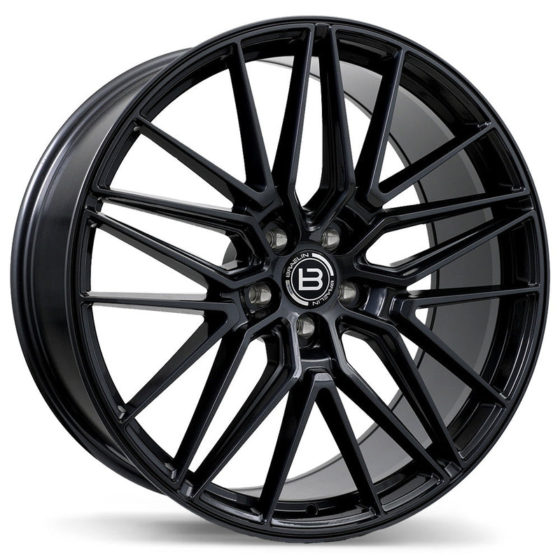 Braelin - BR13 - Black - Gloss Black - 22" x 10", 20 Offset, 5x120 (Bolt pattern), 63.40mm HUB