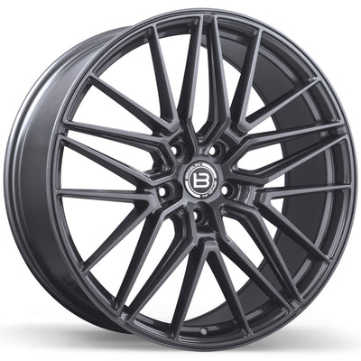 Braelin - BR13 - Grey - Dark Grey - 22" x 10", 20 Offset, 5x120 (Bolt pattern), 66.6mm HUB